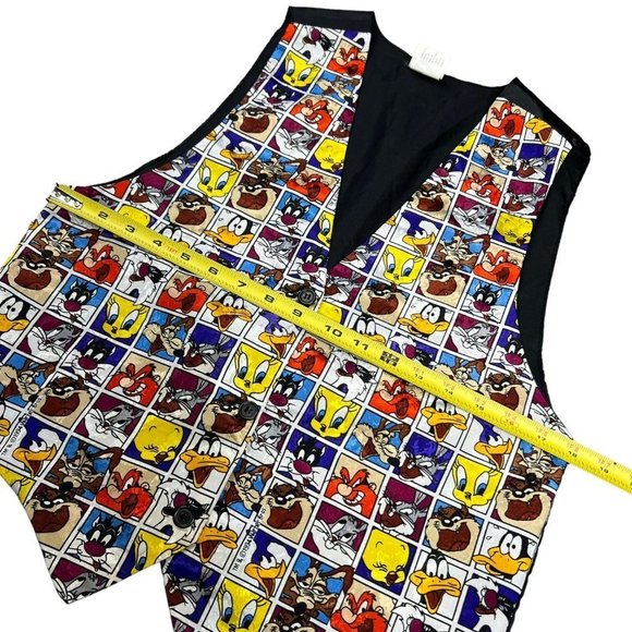VINTAGE Looney Tunes V-Neck Vest One Size - Picture 3 of 10